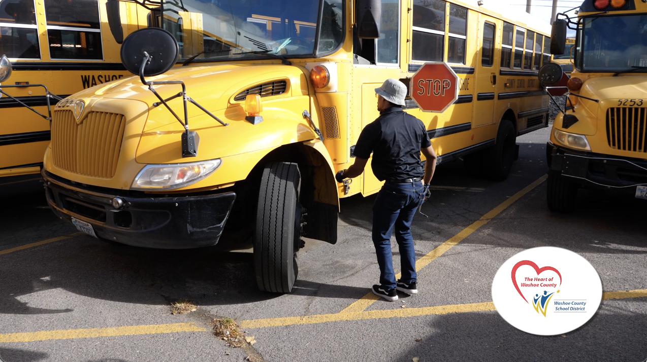 Bus driver prepares to drive